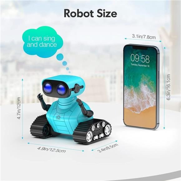 Robot Toys, Rechargeable RC Robots for Kids Boys, Remote Control Toy with Music - Picture 6 of 6